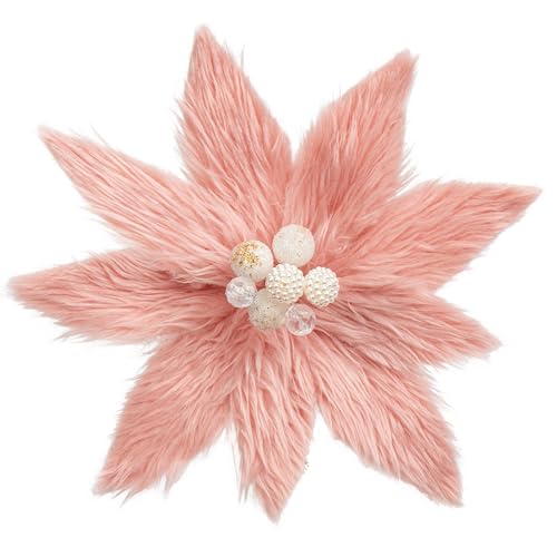 4 Stück Plüsch Weihnachten Blumen Dekor 30 cm, Groß Weihnachten deko Flauschig, Weihnachtsbaumschmuck Blume, Weihnachtsbaum Blumen Rosa für Hochzeit Weihnachtsbaum Neujahr Ornamente Girlande von Hollyone