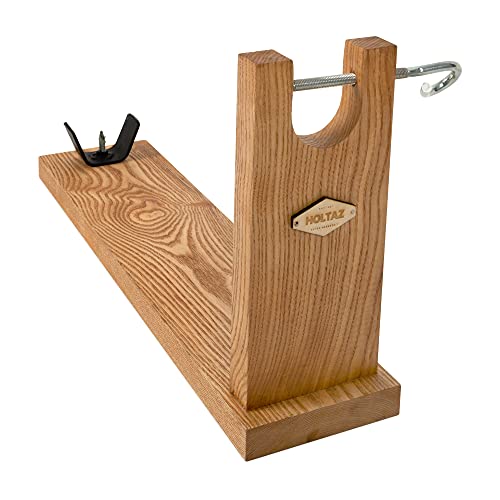 Holtaz Schinkenhalter aus Holz Serrano Schinken Halterung Schinkenschneidebrett Schinkenständer Schinkenhalterung Jamonero Jamon Halterung Natur geölt - 59x15x32.5cm von Holtaz