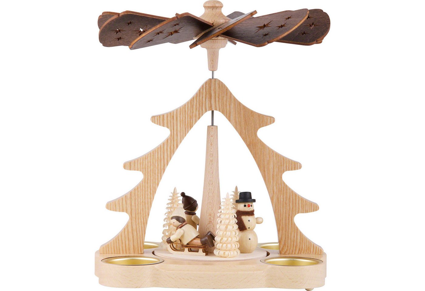 Holz- und Drechslerwaren Legler Weihnachtspyramide 1-stöckige Pyramide Winterkinder (22cm) von HoDreWa Legler von Holz- und Drechslerwaren Legler