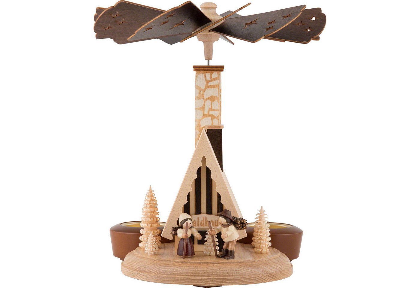 Holz- und Drechslerwaren Legler Weihnachtspyramide 1-stöckige Räucherpyramide Waldhaus (26cm) von HoDreWa Legler von Holz- und Drechslerwaren Legler