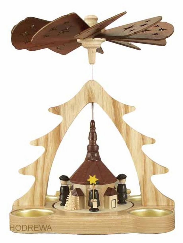 Holz- und Drechslerwaren Legler Weihnachtspyramide Tischpyramide Seiffener Kirche mit Kurrende Höhe 22cm NEU von Holz- und Drechslerwaren Legler