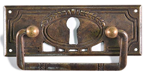 Antikmöbel Griff Schlüsselschild aus Metall antik patiniert (5020/A2.01) von Holzando.de