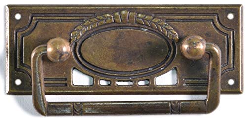 Antikmöbel Griff Schlüsselschild aus ZAMAC Metall und antik patiniert (5020/B1.01) von Holzando.de