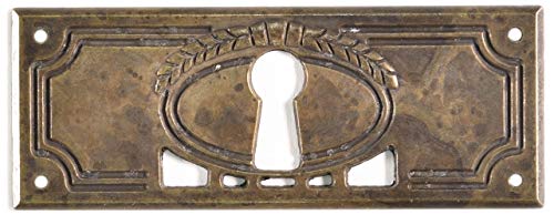 Antikmöbel Griff Schlüsselschild aus ZAMAC Metall und antik patiniert (8050/A3.01) von Holzando.de