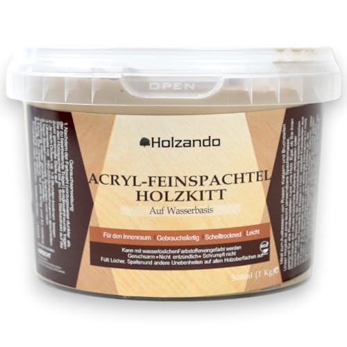 Holzando Holzkitt Feinspachtel für das Holz, OSB und Wände 1Kg Buche dunkel 26 von Holzando