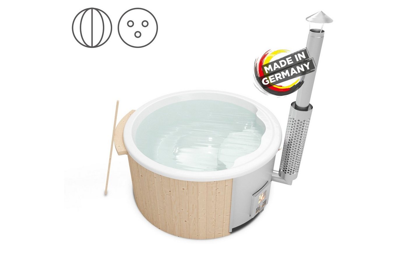 Holzklusiv Whirlpool-Badewanne Hot Tub Saphir Basic Deluxe von Holzklusiv