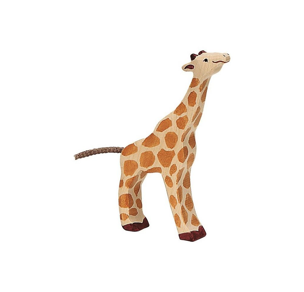 Holztiger Tierfigur HOLZTIGER Giraffe aus Holz - klein, fressend von Holztiger