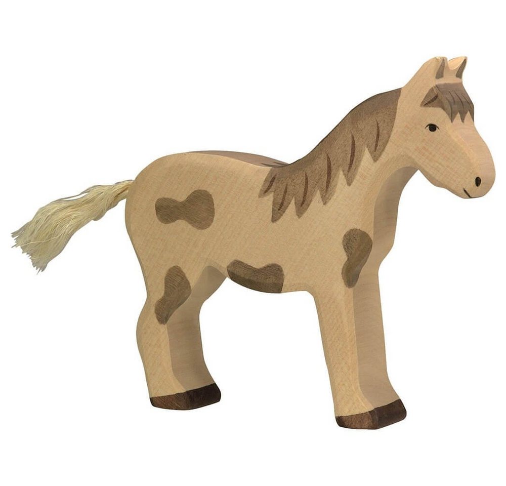 Holztiger Tierfigur HOLZTIGER Pferd aus Holz - stehend, gefleckt von Holztiger