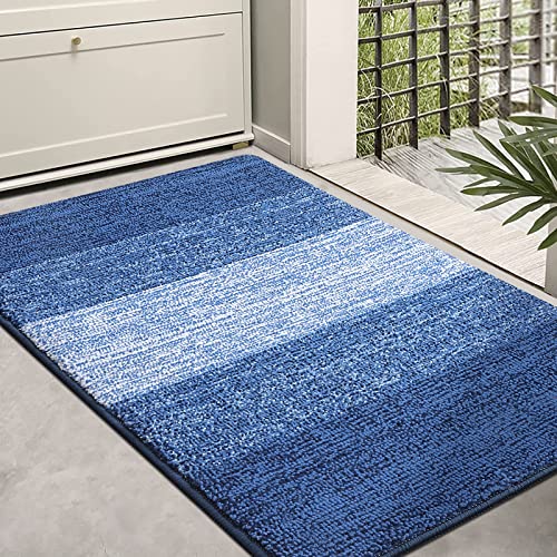 Homaxy Schmutzfangmatte Innen, rutschfeste Fußmatte, Maschinenwaschbare Robust Fussmatte Saugstarke Türmatte für Hund, Eingang, Haustür (60 x 90 cm, Marine Blau) von Homaxy