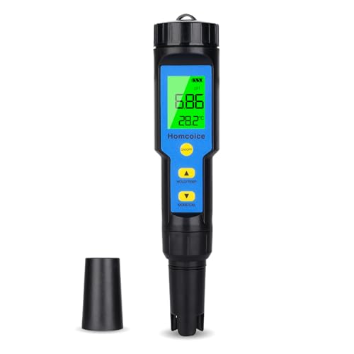 Homcoice PH Messgerät 4 in 1 TDS EC Temperatur, pH Wert Tester IP67 wasserdicht Pool pH Meter 0,01 hochpräziser digitaler Wassertester Trinkwasser mit ATC-Funktion von Homcoice