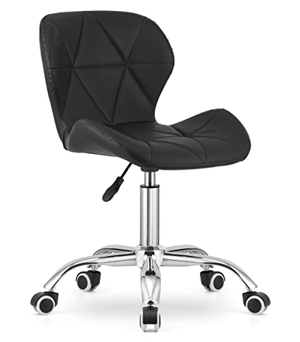 Home Collective Drehstuhl Bürostuhl Schreibtischstuhl Polster aus Kunstleder schwarz | höhenverstellbar mit ergonomischer Sitzfläche von Home Collective