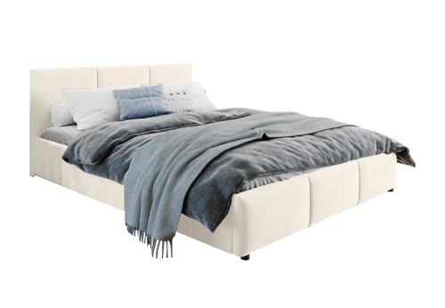 Home Collective Polsterbett Doppelbett 140x200 und 160x200 cm Samt beige | mit Lattenrost aus Metall und Stauraum mit hydraulischem Bettkasten | 160x200 cm Home Collective Polsterbett Doppelbett 140x200 und 160x200 cm Samt beige | mit Lattenrost aus Metall und Stauraum mit hydraulischem Bettkasten | 160x200 cm von Home Collective