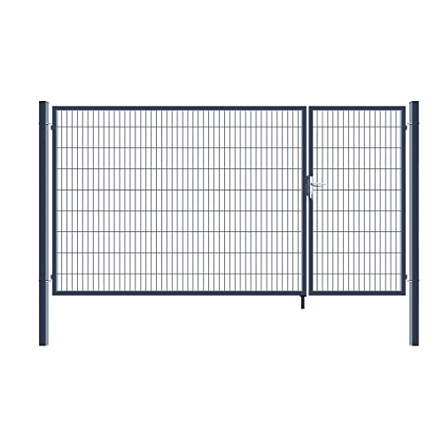 HOME DELUXE - Doppelflügel Gartentor ADITUS - Anthrazit, 180 x 350 cm - inkl. Griff, Schloss, Schlüsseln und Bodenverriegelung I Gartenpforte Einfahrtstor Hoftür HOME DELUXE - Doppelflügel Gartentor ADITUS - Anthrazit, 180 x 350 cm - inkl. Griff, Schloss, Schlüsseln und Bodenverriegelung I Gartenpforte Einfahrtstor Hoftür von Home Deluxe
