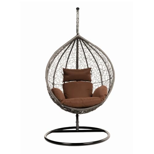 HOME DELUXE - Hängesessel Cielo - Grau, Höhe 200 cm - inkl. Gestell, Sitz- und Rückenkissen I Polyrattan Hängestuhl Gartenschaukel Hängekorb HOME DELUXE - Hängesessel Cielo - Grau, Höhe 200 cm - inkl. Gestell, Sitz- und Rückenkissen I Polyrattan Hängestuhl Gartenschaukel Hängekorb von Home Deluxe