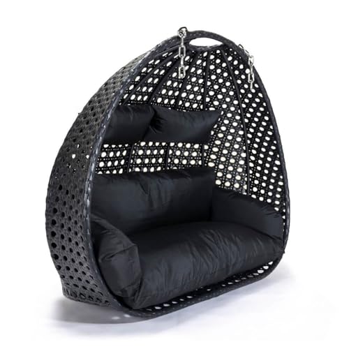 HOME DELUXE - Hängesessel Twin - Schwarz, nur Korb - inkl. Sitz- und Rückenkissen I Polyrattan Hängestuhl Gartenschaukel Hängekorb HOME DELUXE - Hängesessel Twin - Schwarz, nur Korb - inkl. Sitz- und Rückenkissen I Polyrattan Hängestuhl Gartenschaukel Hängekorb von Home Deluxe