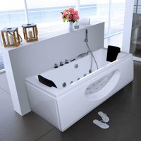 Whirlpool Badewanne mit Lichttherapie LAGUNA M weiß - 180 x 90 cm Whirlpool Badewanne mit Lichttherapie LAGUNA M weiß - 180 x 90 cm von Home Deluxe
