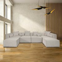 Modulares Sofa VERONA - XXL hellgrau von Home Deluxe