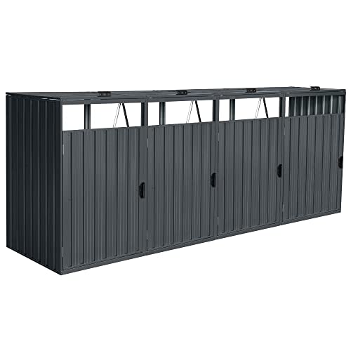 HOME DELUXE - Mülltonnenbox CUBO - Platz für 4 x 240 Liter Mülltonnen, Farbe: Anthrazit, Witterungsbeständig inklusive Schloss und Schlüssel I Mülltonnenbox Gartenbox HOME DELUXE - Mülltonnenbox CUBO - Platz für 4 x 240 Liter Mülltonnen, Farbe: Anthrazit, Witterungsbeständig inklusive Schloss und Schlüssel I Mülltonnenbox Gartenbox von Home Deluxe