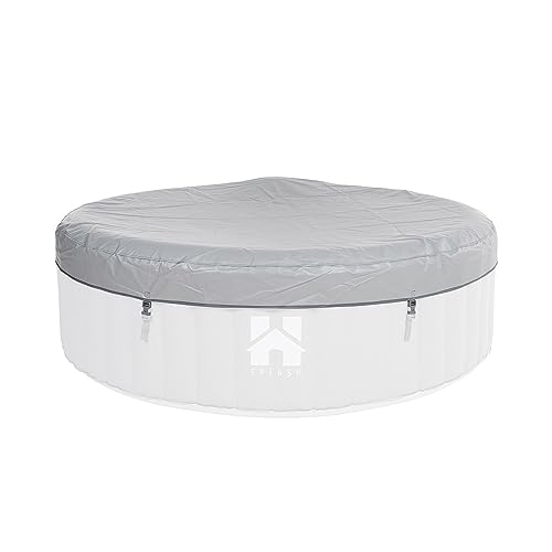 HOME DELUXE - Outdoor Whirlpool Abdeckung - Splash - ⌀ 208 cm, Höhe 1,3 cm, Farbe: Grau von Home Deluxe