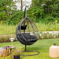 HOME DELUXE Polyrattan Hängesessel CIELO - Schwarz von Home Deluxe