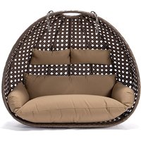 HOME DELUXE Polyrattan Hängesessel TWIN braun - Korb + Kissen von Home Deluxe