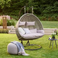 HOME DELUXE Polyrattan Hängesessel TWIN grau von Home Deluxe