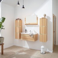 Home Deluxe - Badmöbel-Set - wangerooge big Holz - X-Large - inkl. Waschbecken und komplettem Zubehör - Breite Waschbecken: ca. 80 cm i von Home Deluxe