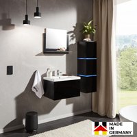 Home Deluxe - Badmöbel-Set - wangerooge Schwarz - Large - inkl. Waschbecken und komplettem Zubehör - Breite Waschbecken: ca. 60 cm i Badezimmermöbel von Home Deluxe