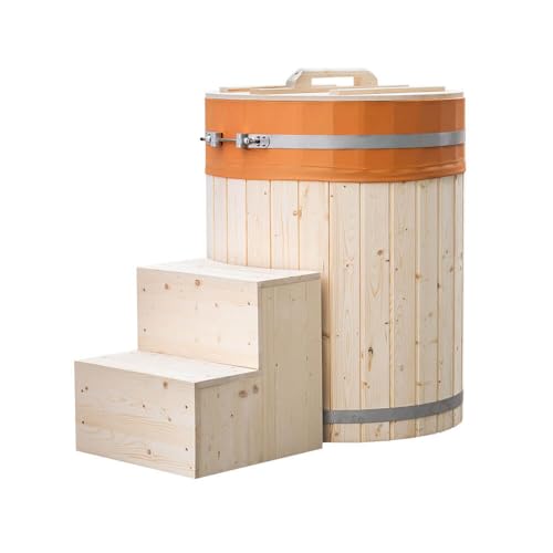 Home Deluxe - Cold Tub Arum ⌀ 72 cm, Außenhöhe 100 cm, Nordische Fichte, inkl. Abdeckung und Treppe I Badefass Badetonne Eistonne Home Deluxe - Cold Tub Arum ⌀ 72 cm, Außenhöhe 100 cm, Nordische Fichte, inkl. Abdeckung und Treppe I Badefass Badetonne Eistonne von Home Deluxe
