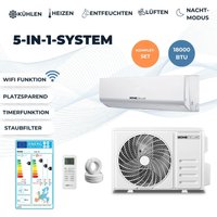 Home Deluxe - Klimaanlage Set split 18-18000 BTU/h (5.100 Watt) - Quick Connect, wifi, Alexa und Google Home kompatibel - 5 in 1 System von Home Deluxe