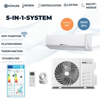 Home Deluxe - Klimaanlage Set split 12-12000 BTU/h (3.400 Watt) - Quick Connect, wifi, Alexa und Google Home kompatibel - 5 in 1 System von Home Deluxe