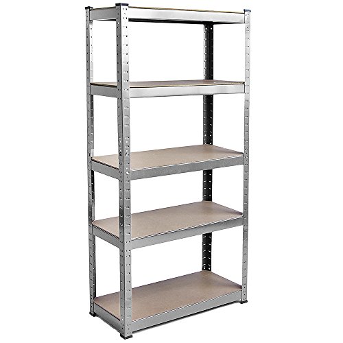 Home Discount 5 Etagen Garage Regal Regalen Rack Küche Racking, verzinkt 875 kg Kapazität, groß von Home Vida