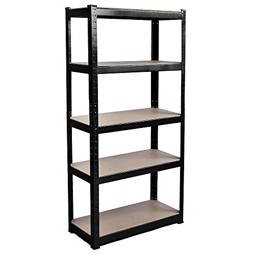 Home Discount 5 Etagen Garage Regal Regalen Rack Küche Racking 875 kg Kapazität, schwarz von Home Vida