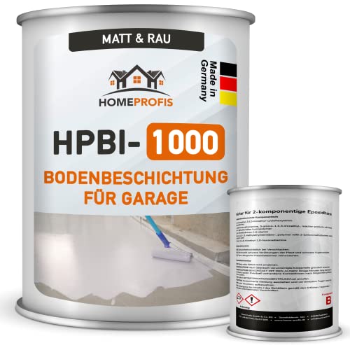 Home Profis® matter Garagenboden rutschfest (50m²) | 30 Farben | Beton, Estrich & Fliesen | Werkstattboden Bodenfarbe Innen | 2K Epoxidharz Bodenbeschichtung | RAL 3005 Weinrot | HPBI-1000 von Home Profis