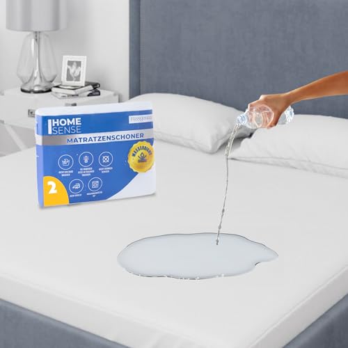 Home Sense Matratzenschoner Wasserdicht 2er Set, Matratzenauflage Hygienisch und Atmungsaktiv, Ausgestatteter Inkontinenzunterlage Waschbar, 140x200 | 70 x 79 Zoll - 180 x 200 cm, 2 -Pack (Super King) Home Sense Matratzenschoner Wasserdicht 2er Set, Matratzenauflage Hygienisch und Atmungsaktiv, Ausgestatteter Inkontinenzunterlage Waschbar, 140x200 | 70 x 79 Zoll - 180 x 200 cm, 2 -Pack (Super King) von Home Sense