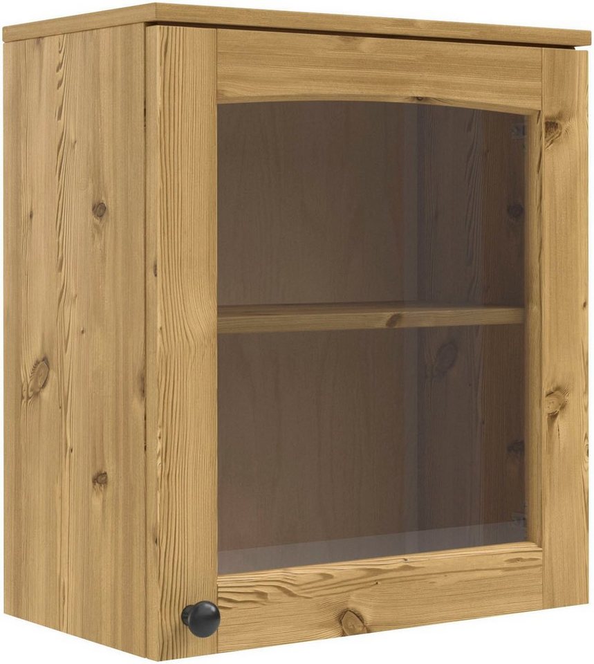 KOCHSTATION Hängeschrank KS-Osby (1-St) Kiefer massiv, Breite 50 cm, Tür mit Glaseinsatz von KOCHSTATION