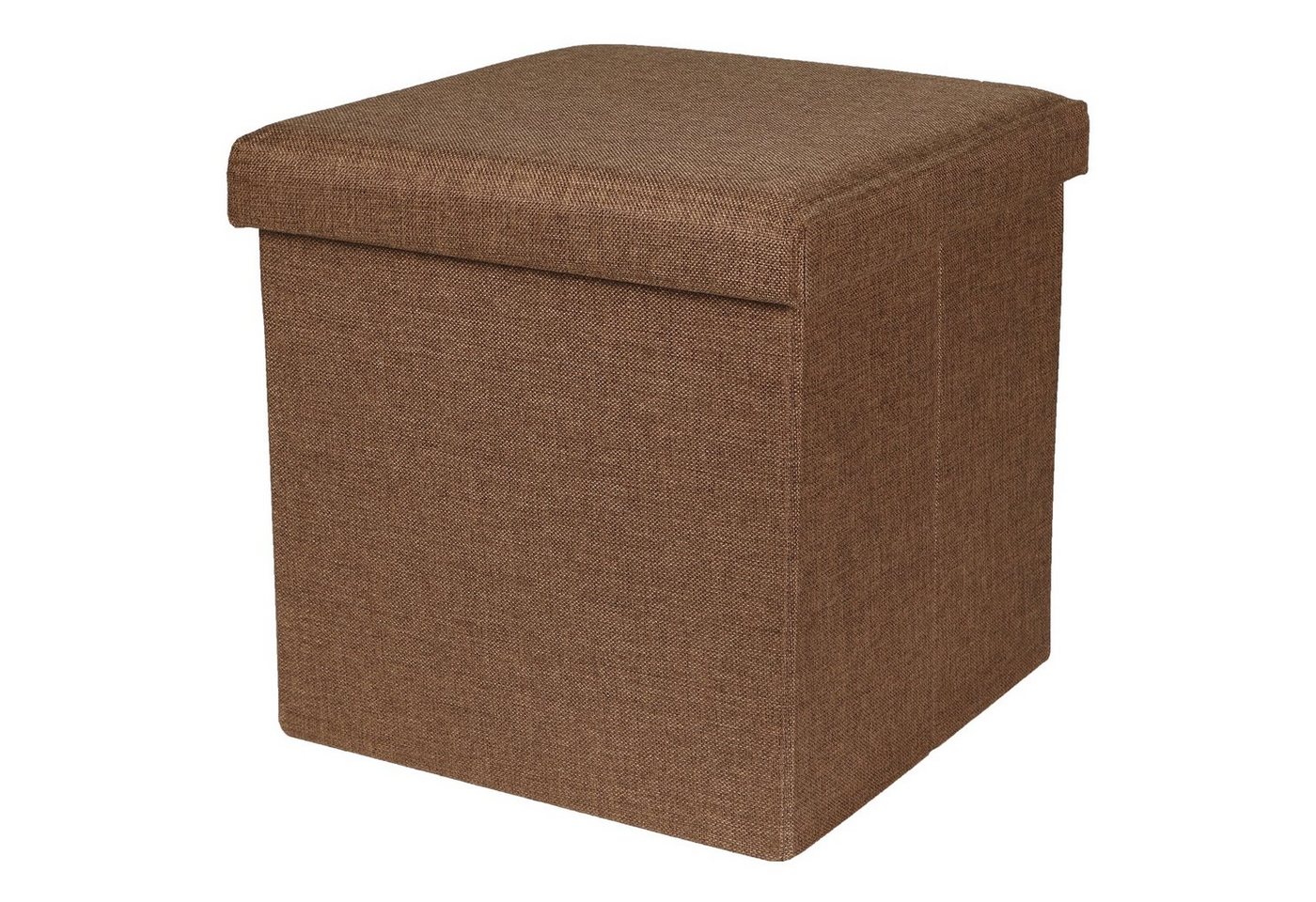 Home4Living Sitztruhe Sitzbox Sitzwürfel Sitzhocker Stoff Sitztruhe Braun 41x41cm, Dekorativ, Sitzwürfel mit Stauraum von Home4Living