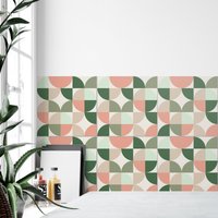 Fliesenaufkleber, Kreise Mid Century, Geeignet Für Wand Und Boden, Fliesen Küche, Badezimmeraufkleber Pop Retro Tile, 10Er-Pack - Sku cmct von HomeArtStickers