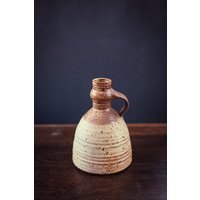 Hand Geworfen Gesprenkelte Glasur Keramik Vase Mit Griff - Vintage Studio Gefäß von HomeSpiceVintage