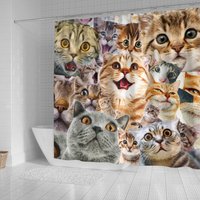 Niedlicher Katzen-Cooler Duschvorhang, Badezimmer-Accessoires, Geschenkidee, Tier-Wohnkultur von HomeandAutoShop