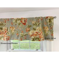 Schwankte Tapferkeit. Blumen Valance Flach Straight Grün Rosa Vorhang Topper Fenster Valance Küchen Valance. Benutzerdefinierte von HomeandHome