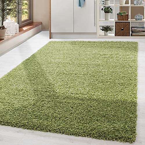 HomebyHome Shaggy Teppich Wohnzimmer (200x300) Flauschiger Teppich 200x290 cm Grün Einfarbig - Hochflor Teppich Schlafzimmer Pflegeleicht Schmutzabweisend - Modern Langflor Teppich Weich Plüsch Halı von HomebyHome