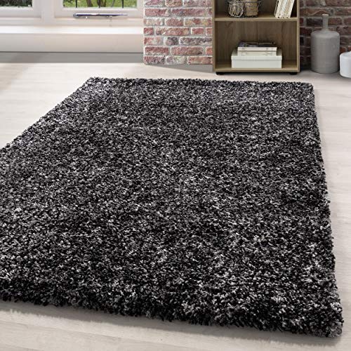 HomebyHome Teppich Wohnzinmer Shaggy Hochflor Läufer 60x110 cm Mehrfarbig - Flauschiger Teppich Schlafzimmer Moderne Extra Weich Pflegeleicht - Carpet Living Room von HomebyHome