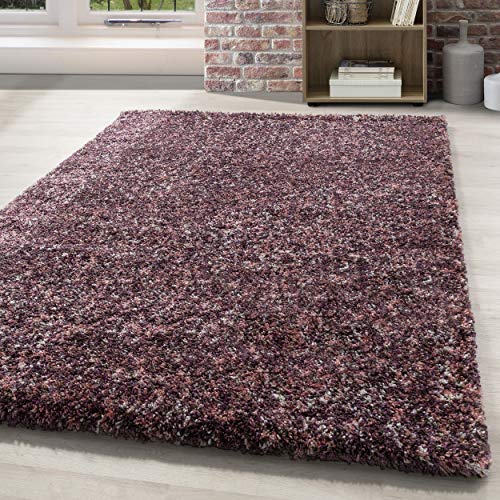 HomebyHome Teppich Wohnzinmer Shaggy Hochflor Läufer 60x110 cm Mehrfarbig - Flauschiger Teppich Schlafzimmer Moderne Extra Weich Pflegeleicht - Carpet Living Room von HomebyHome