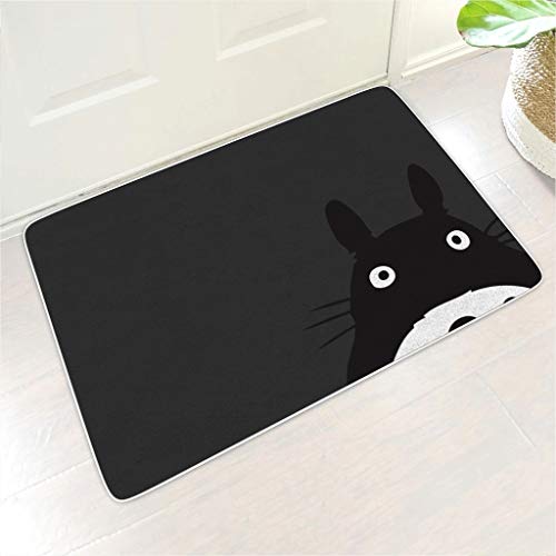 Homedb Anime Cartoon Weiß Schwarz Totoro Fußmatte Fussmatte Bodenmatte Outdoor Indoor Tür-Matte Waschbar Polyester Badematte Fußabtreter für Wohnzimmer Dekor White 40x60 cm von Homedb