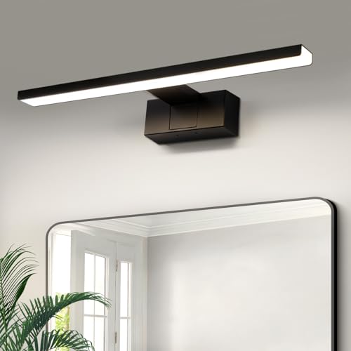 Homefire Spiegellampe LED Spiegelleuchte Bad - 40CM Badezimmer Schwarz Badlampe Wand Wasserdicht IP44 Wandlampe Modern Neutralweiß 4000K Weiß Wandleuchte für Keller Küche Badschrank von Homefire