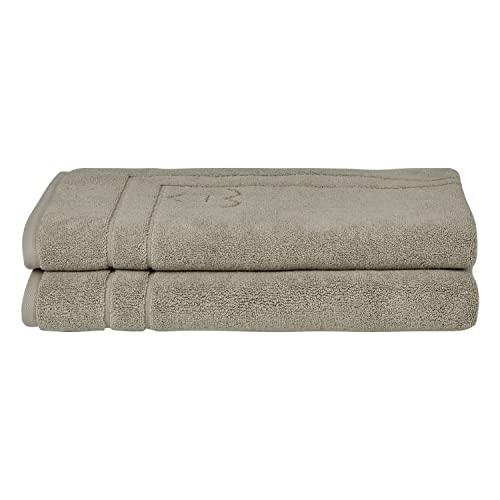 Homelover Organic Cotton, Bath Mat, Washable Shower Mat, Soft & Absorbent Bath Mat, Oeko-Tex Made in Green & GOTS Certified (2 Bathroom Rugs, Space Grey) von Homelover