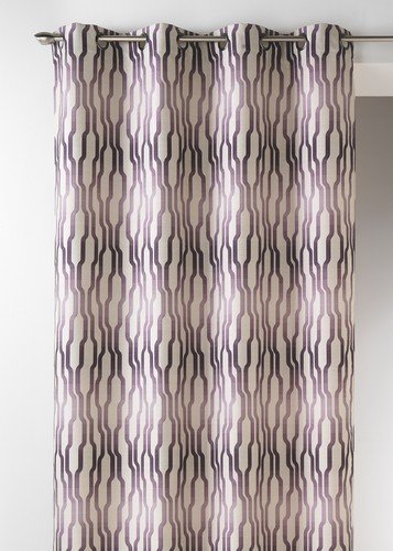 HomeMaison 09341-8-AL Vorhang, Jacquard mit runden Ösen, 140 x 260 cm, Violett, 140 x 260 von HomeMaison