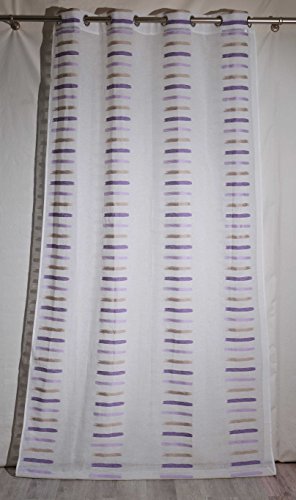 HomeMaison Gardine, Streifen Fantasia Polyester Violett 140 x 260 x cm von HomeMaison