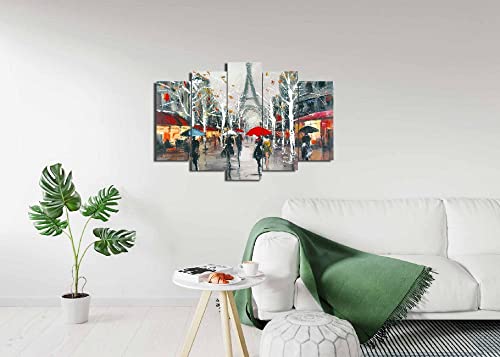 Homemania Bild Paris 5 Städte und Landschaften pro Wohnzimmer, mehrfarbig, 95 x 0,3 x 60 cm, -HM205MDF084, MDF von Homemania